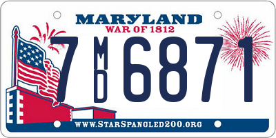 MD license plate 7MD6871