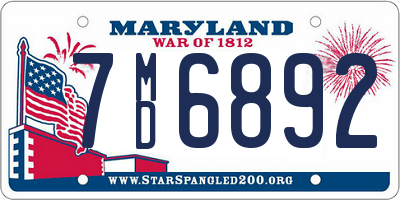 MD license plate 7MD6892