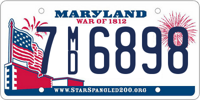 MD license plate 7MD6898