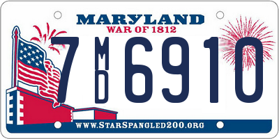 MD license plate 7MD6910