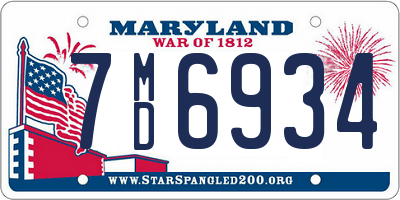 MD license plate 7MD6934