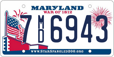 MD license plate 7MD6943