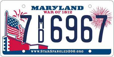 MD license plate 7MD6967