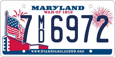 MD license plate 7MD6972