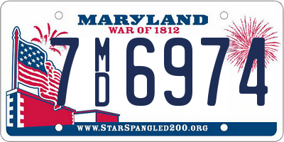 MD license plate 7MD6974