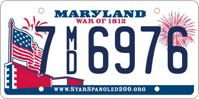 MD license plate 7MD6976