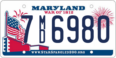 MD license plate 7MD6980
