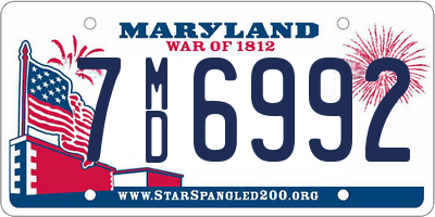 MD license plate 7MD6992