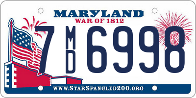 MD license plate 7MD6998