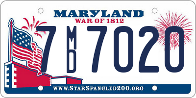 MD license plate 7MD7020
