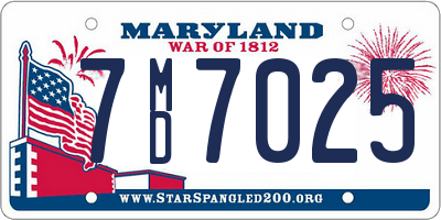 MD license plate 7MD7025