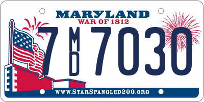 MD license plate 7MD7030