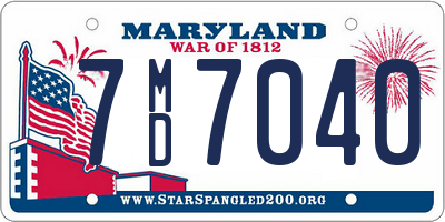 MD license plate 7MD7040