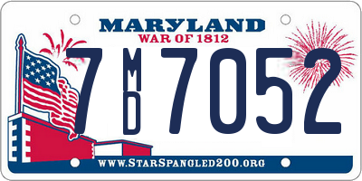 MD license plate 7MD7052