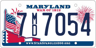 MD license plate 7MD7054
