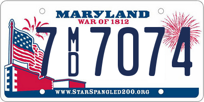 MD license plate 7MD7074