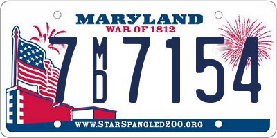 MD license plate 7MD7154