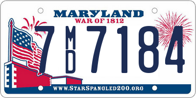 MD license plate 7MD7184