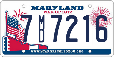 MD license plate 7MD7216