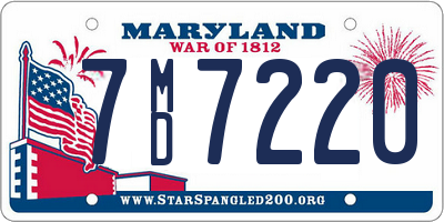 MD license plate 7MD7220