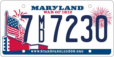 MD license plate 7MD7230
