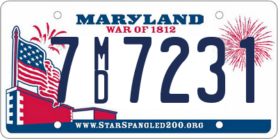 MD license plate 7MD7231