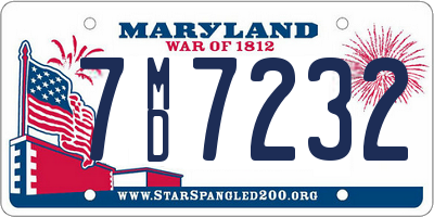 MD license plate 7MD7232