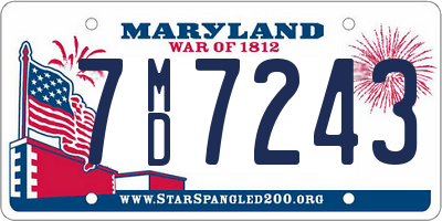 MD license plate 7MD7243