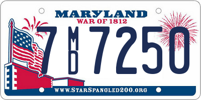 MD license plate 7MD7250