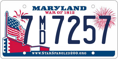 MD license plate 7MD7257