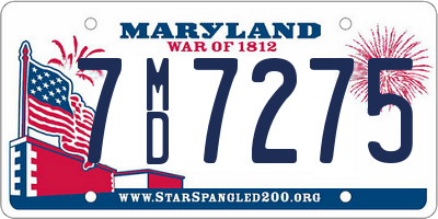MD license plate 7MD7275