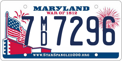 MD license plate 7MD7296