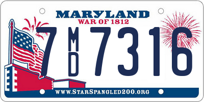 MD license plate 7MD7316