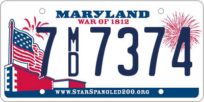 MD license plate 7MD7374