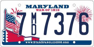 MD license plate 7MD7376