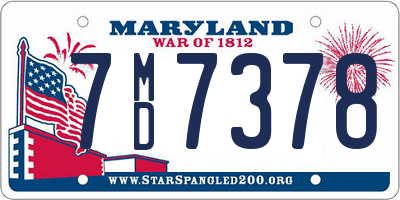 MD license plate 7MD7378
