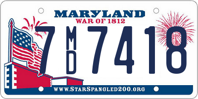 MD license plate 7MD7418