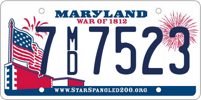 MD license plate 7MD7523