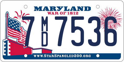 MD license plate 7MD7536