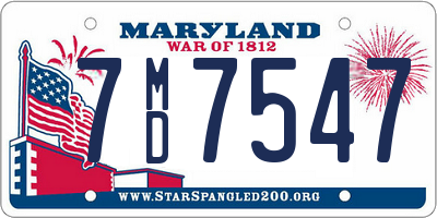 MD license plate 7MD7547