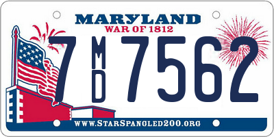 MD license plate 7MD7562