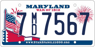 MD license plate 7MD7567