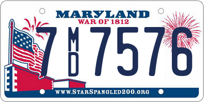 MD license plate 7MD7576