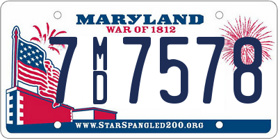 MD license plate 7MD7578