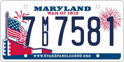 MD license plate 7MD7581