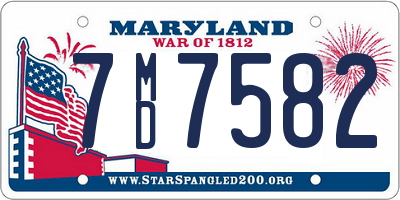 MD license plate 7MD7582