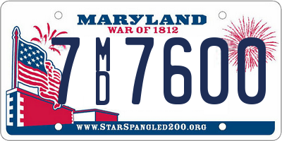 MD license plate 7MD7600