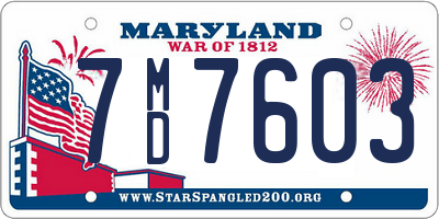 MD license plate 7MD7603