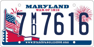 MD license plate 7MD7616