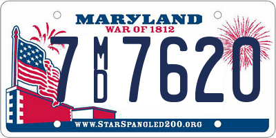 MD license plate 7MD7620